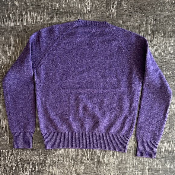 J. Crew Men's Purple 100% Lambswool Crewneck Sweater - Picture 3 of 7